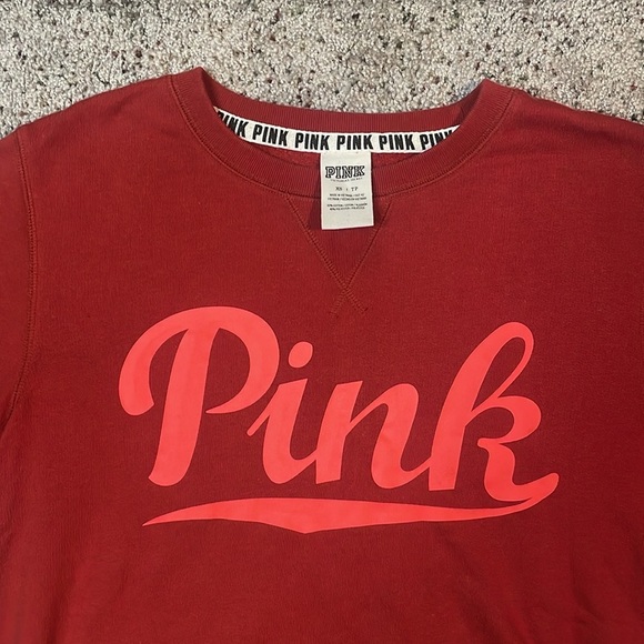 PINK‎ Victoria’s Secret Red Crewneck Pullover Size XS - Picture 2 of 5